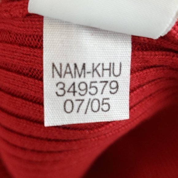 Vintage Y2K Tommy Hilfiger Logo Red Ribbed Long Sleeve 100% Cotton Sweat… - Picture 16 of 16